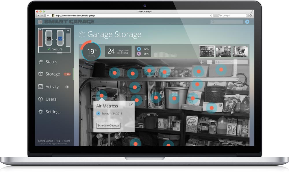 Smart Garage - Dashboard Storage